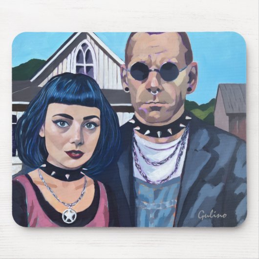 Modern American Gothic  Art- Grant Woods Inspired Muismat (Voorkant)