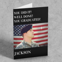Modern American Personalized Photo Army Afstuderen