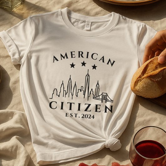 Modern Amerikaans burger T-shirt | Aangepast jaar