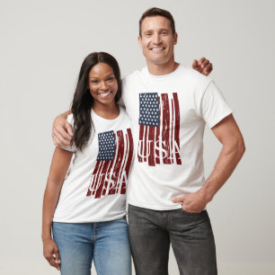 Modern Amerikaans T-shirt van de vlag - Onderdruk 