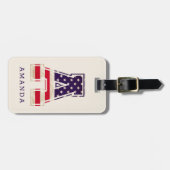 Modern Amerikaans Vlag Monogram A Bagagelabel (Voorkant horizontaal)