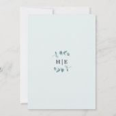 Modern Ampersand Eucalyptus Krans Script Bruiloft Kaart (Achterkant)