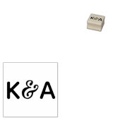 Modern Ampersand Initialen Wedding Stationery Rubberstempel (Gestempeld)