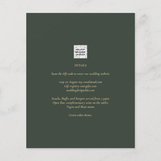 Modern Ampersand Wedding nodigt QR-code RSVP uit (Achterkant)