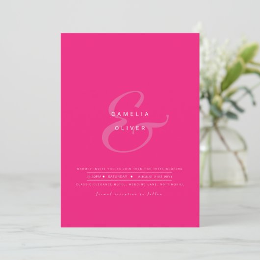 Modern Ampersand Wedding nodigt QR-code RSVP uit (Staand voorkant)