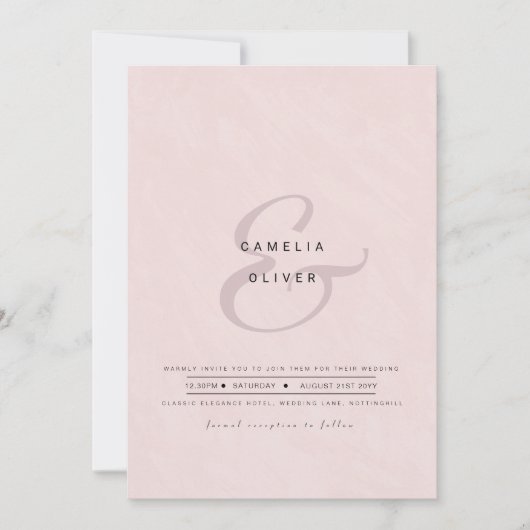 Modern Ampersand Wedding nodigt QR-code RSVP uit Kaart (Voorkant)