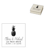 Modern Ananas Retouradres Bruiloft Ru Rubberstempel (Gestempeld)