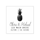 Modern  Ananas Retouradres Bruiloft Ru Rubberstempel (Afrduk)