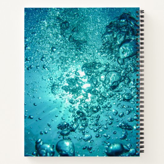 Modern Anchor Aqua Ocean Underwater Notitieboek (Achterkant)