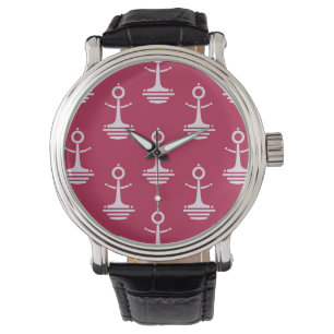Modern Anchors Pattern Horloge