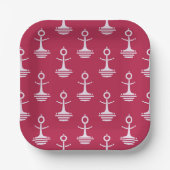 Modern Anchors Pattern Papieren Bordje (Voorkant)