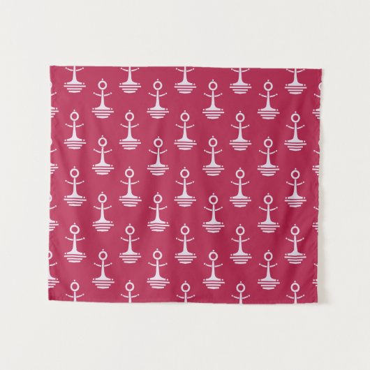 Modern Anchors Pattern Wandkleed (Voorkant (horizontaal))