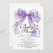 Modern and elegant Bow Baby Shower Kaart (Voorkant / Achterkant)