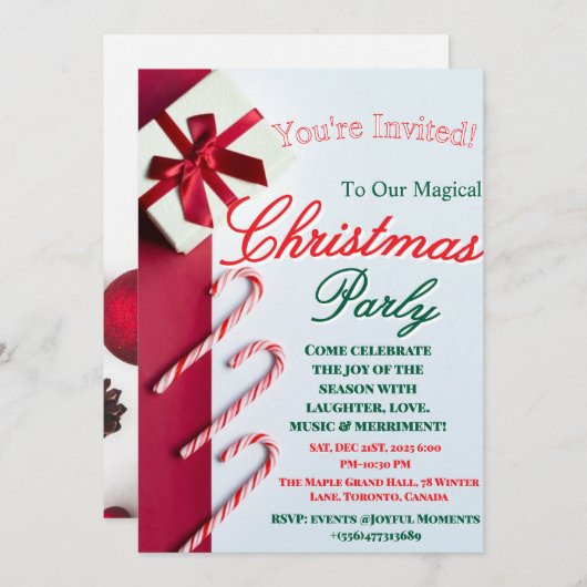 "Modern and Elegant Christmas & New Year Invitatio Bedankkaart (Voorkant / Achterkant)