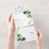 Modern and elegant tropical frame all in one uitnodiging (Afscheurbaar)