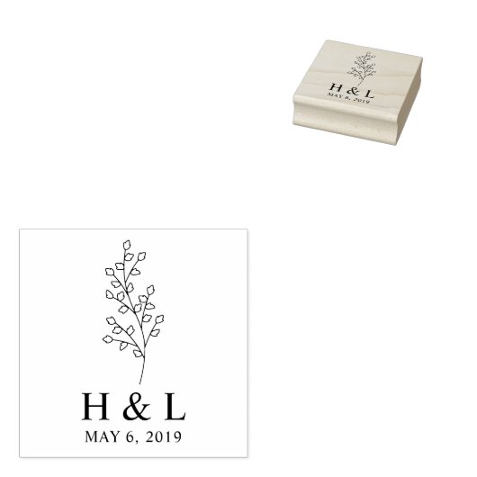 Modern and Minimalist Twig Design Rubberstempel (Gestempeld)