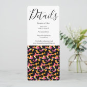 Modern Animal Print Pink Black Wedding Kaart (Staand voorkant)