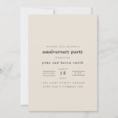 Modern Anniversary Party Invitation (Devant)