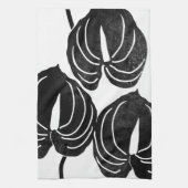 Modern anthurium zwart-wit theedoek (Verticaal)