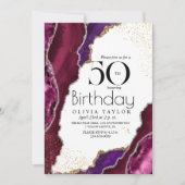 Modern Any Age Chic Marble 50e verjaardag Kaart (Voorkant)