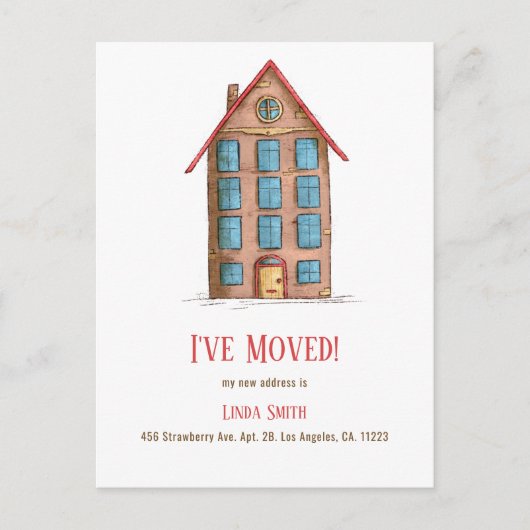 Modern appartementengebouw Bewegende aankondiging Briefkaart (Voorkant)