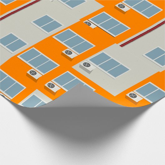 Modern appartementengebouw met airconditioners cadeaupapier