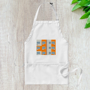 Modern appartementengebouw met airconditioners standaard schort