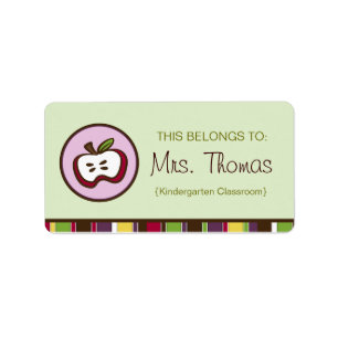 Modern Apple Teacher Label