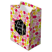 Modern Apples Patroon Beste Leraar ooit Aangepast Medium Cadeauzakje (Voorkant Gekanteld)