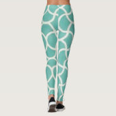 Modern Aqua Abstract Patroon Leggings (Achterkant)