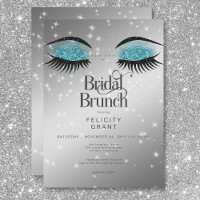 Modern Aqua Blauwgroen Glam Eyes Bridal Brunch