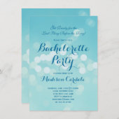 Modern Aqua Blue Bachelorette Party Kaart (Voorkant / Achterkant)