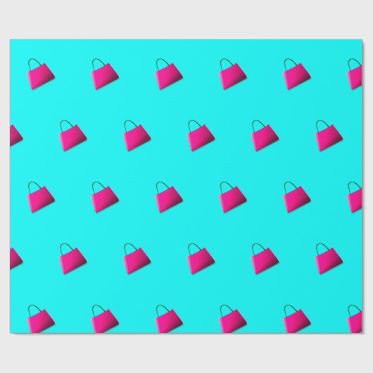 Modern Aqua Blue Fun Chic Cadeaupapier (Vlak)