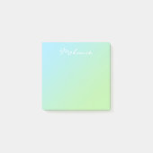 Modern Aqua Blue Green Ombre Script Post-it® Notes (Voorkant)