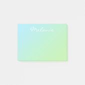 Modern Aqua Blue Green Ombre Script Post-it® Notes (Voorkant)