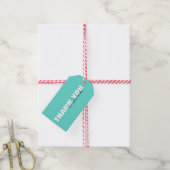 Modern Aqua Blue Hartelijk dank voor uw bestelling Cadeaulabel (Met Touw)