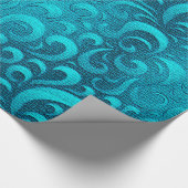 Modern Aqua Blue Trendy Cadeaupapier (Hoek)