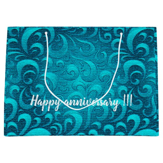 Modern Aqua Blue Trendy Groot Cadeauzakje (Voorkant)