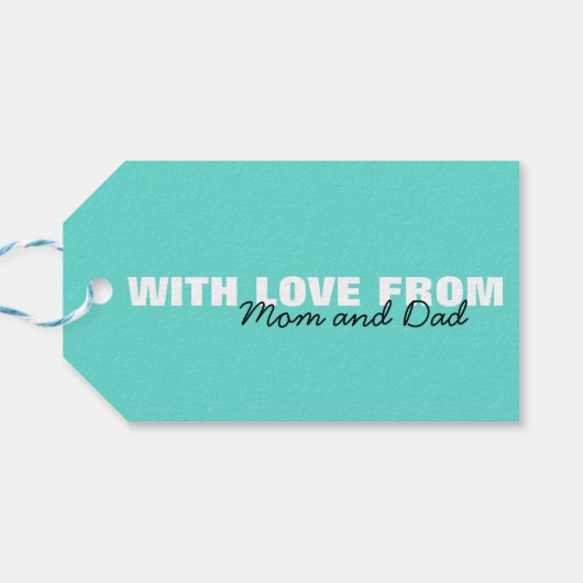 Modern Aqua Blue Typography Congrats Afstuderen Cadeaulabel (Achterkant Horizontaal)