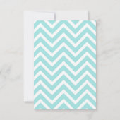 Modern Aqua Chevron Bruiloft RSVP Kaart (Achterkant)
