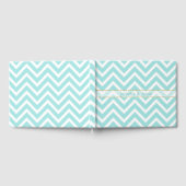 Modern Aqua Chevron Wedding Guest Book Gastenboek (Volledig)