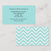 Modern Aqua Chevron Wedding Information Kaart (Voorkant / Achterkant)