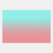 Modern Aqua en Coral Gradient Inpakpapier Vel (Voorkant 3)