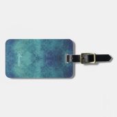 Modern Aqua en Paars Abstract Bagagelabel (Voorkant horizontaal)