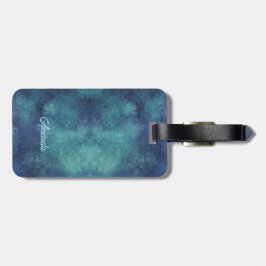 Modern Aqua en Paars Abstract Bagagelabel