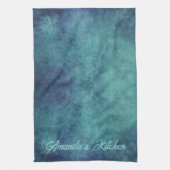 Modern Aqua en Paars Abstract Theedoek (Verticaal)