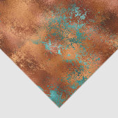 Modern Aqua & Faux Copper Color Wedding Tissuepapier (Detail)
