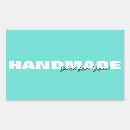 Modern Aqua Handgemaakt voor uw bedrijf of cadeau Rechthoekige Sticker