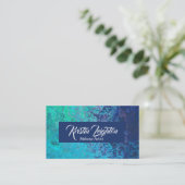 Modern Aqua Navy Ocean Abstract Visitekaartje (Staand voorkant)