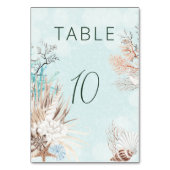 Modern Aqua Ocean & Shells Wedding Kaart (Voorkant)